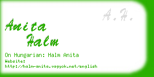anita halm business card